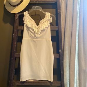 NWT white dress with tassels. Size small and made by Vera & Lucy.